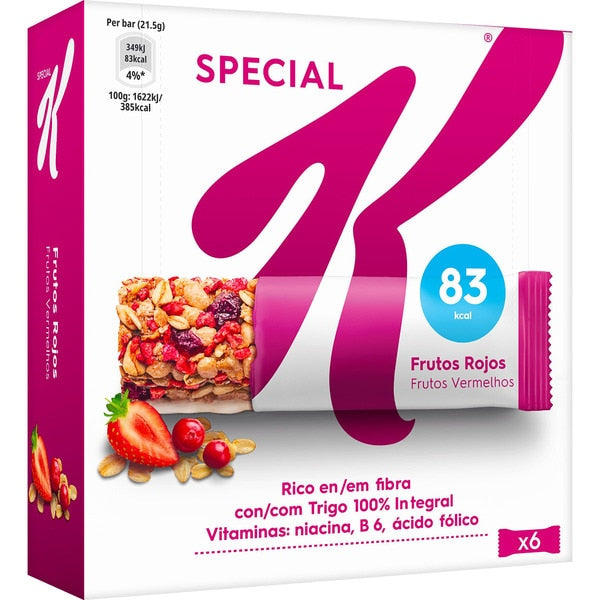 Barritas cereais com frutos Vermelhor 6x Special K150g
