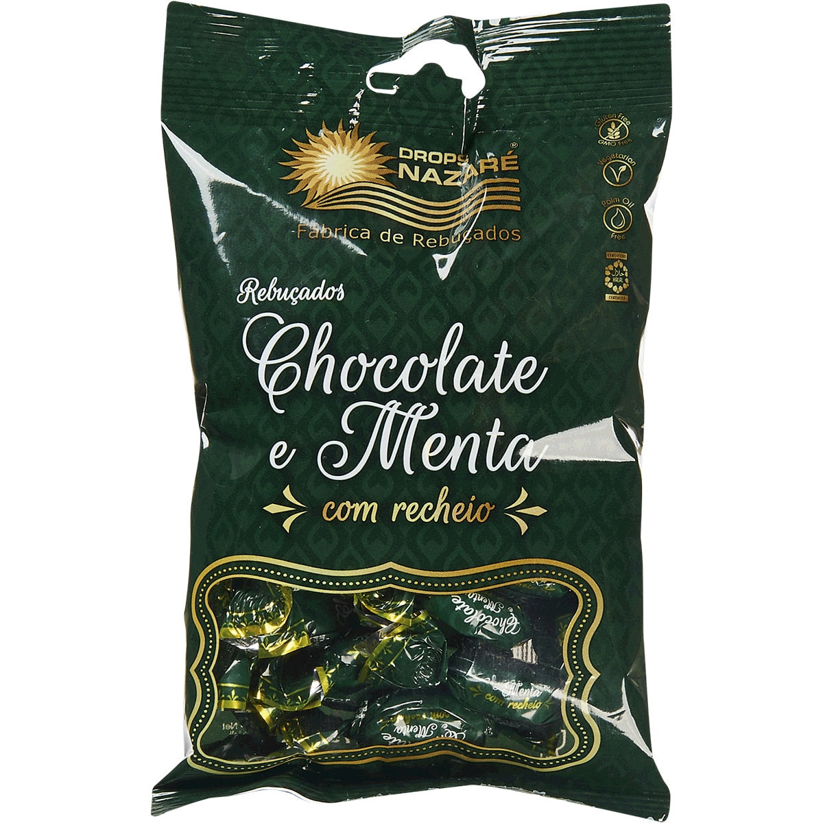 Rebuçados Chocolate e Menta com recheio DropsNazaré 175g