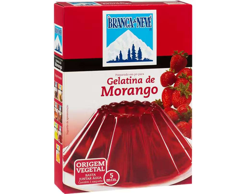 Gelatina Morango 100% Vegetal Branca de Neve 85g