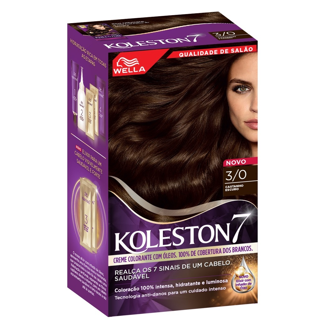 Tinta cabelo 3/0 Castanho Escuro koleston wella