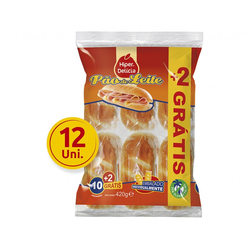 Pão de leite hiper delicia x10+2