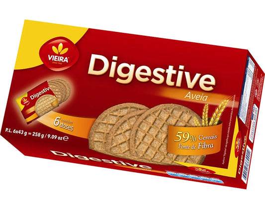 Bolachas digestiva cereais 6x vieira 258g