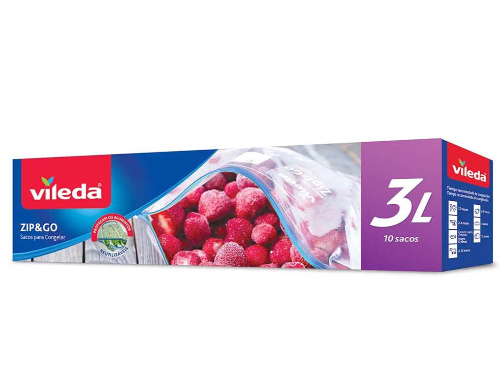 Sacos 3L para congelar com ZIP Vileda 10x