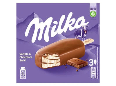 Gelado Baunilha e Chocolate Swirl 3x Milka