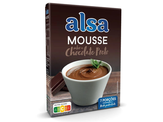 Mousse chocolate preto 7 porções Alsa 125g
