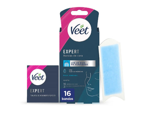 Bandas Cera depilatoria Rosto 16x Veet Expert