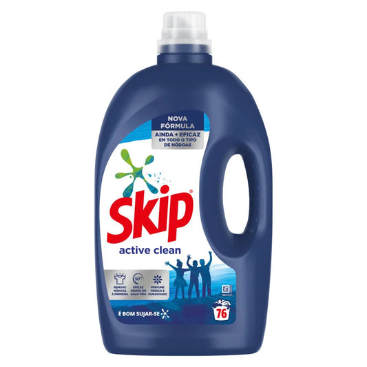 Detergente Roupa Skip Active Celan 76D 3,42L