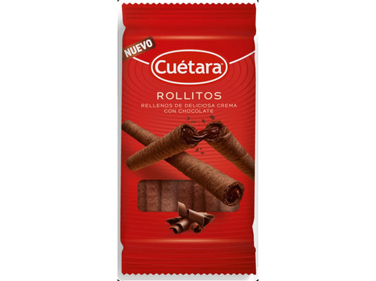 Bolachas canudinhos recheados Crepe Rolls Cuétara 144g