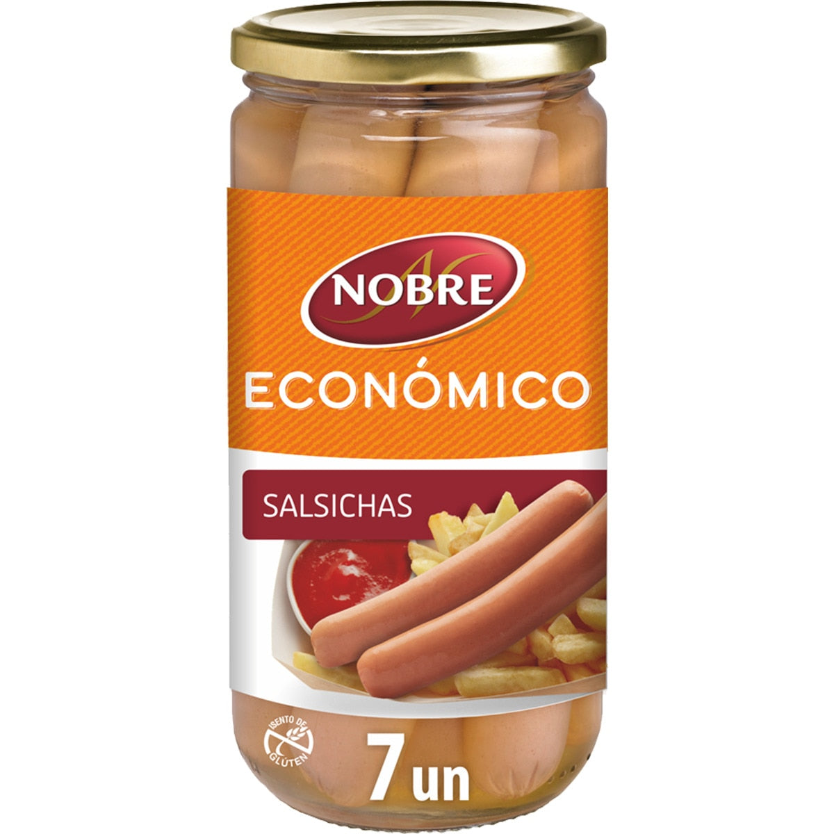 Salsichas nobre economico 7 uni. 650g