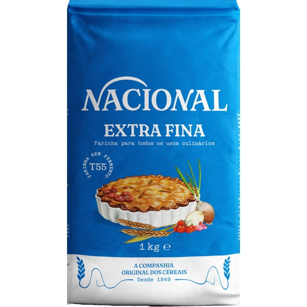 Farinha nacional extra fina 1kg s/fermento