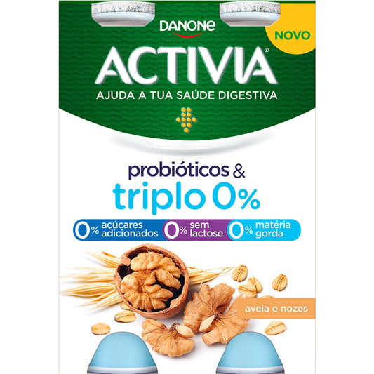 Iogurte Activia triplo 0 Aveia e Nozes