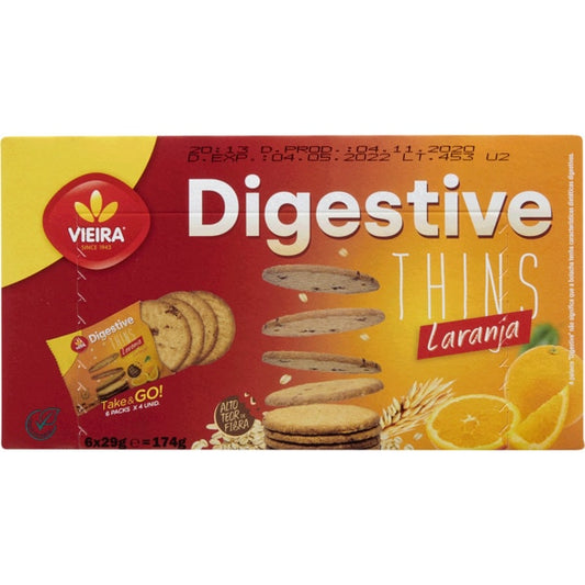 Bolachas digestiva laranja 6x vieira 174g