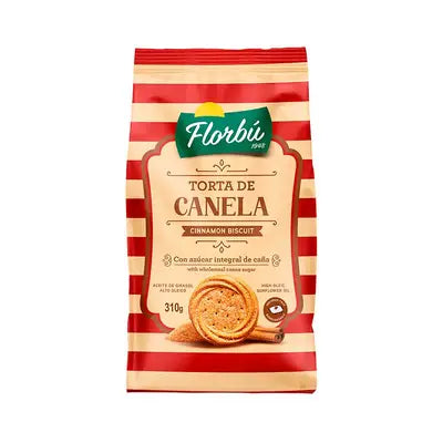 Bolachas torta de Canela açucar integral de cana Florbu 310g