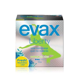 Pensos higienicos evax s/alas liberty 12uni.