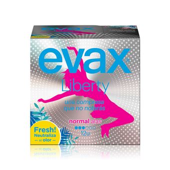 Pensos higienicos evax c/alas liberty 12uni.