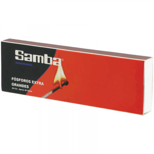 Fosforos 20cm samba 40 uni.