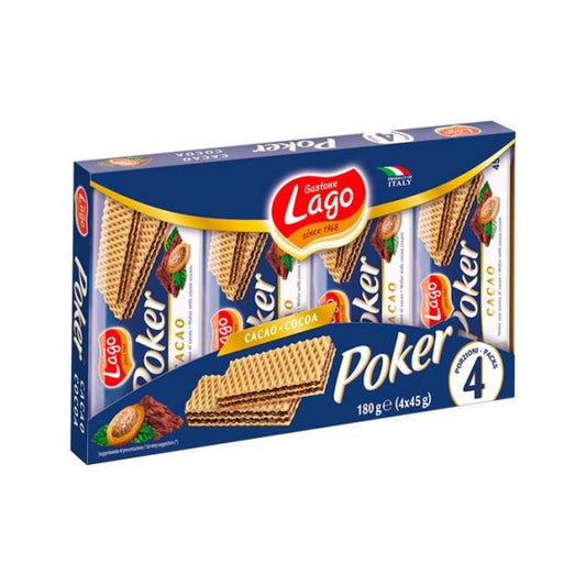 Bolachas poker Cacao 4x45g lago