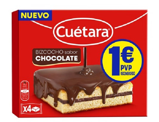 Bolinhos 4x sabor chocolate Cuetara 112g