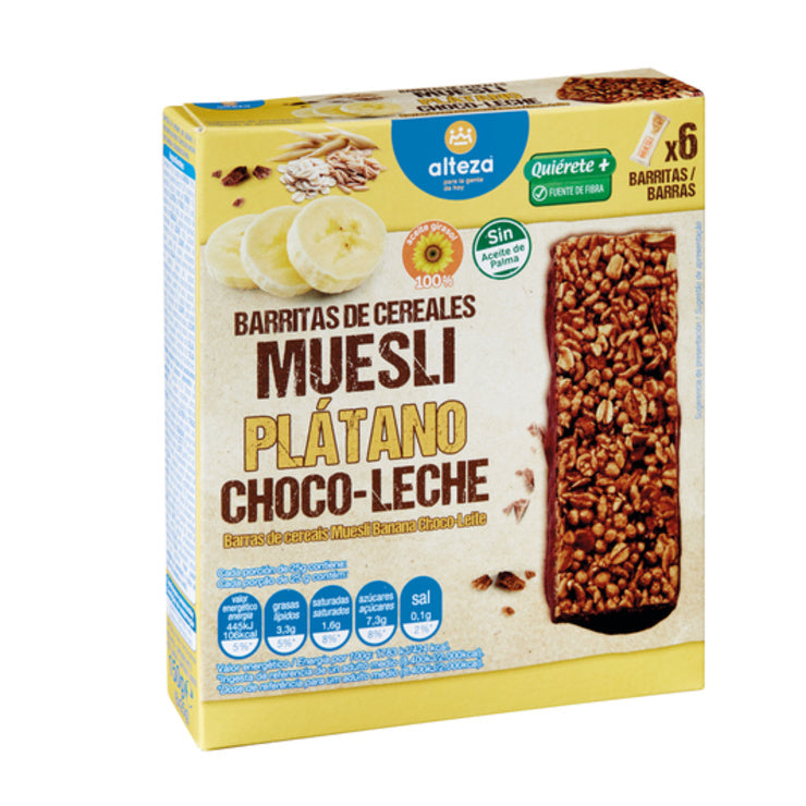 Barritas banana, aveia e chocolate 6x Alteza 150g