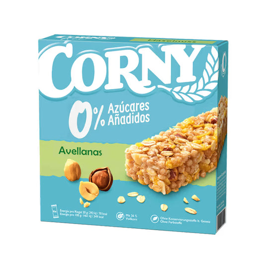 Barritas Avelã s/açucar 6x Corny 120g