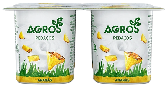 Iogurtes pedaços Ananas Agros 4x