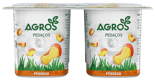Iogurtes pedaços Pêssego Agros 4x