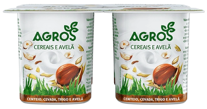 Iogurtes Cereais e Avelã Agros 4x