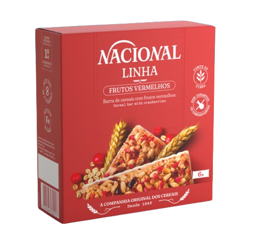 Barritas Cereais Frutos Vermelhos Linha Nacional