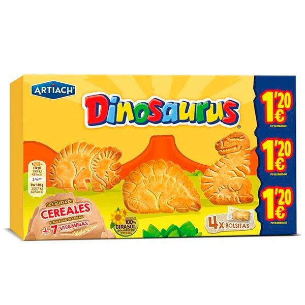 Bolachas Dinossauros Artiach 4x