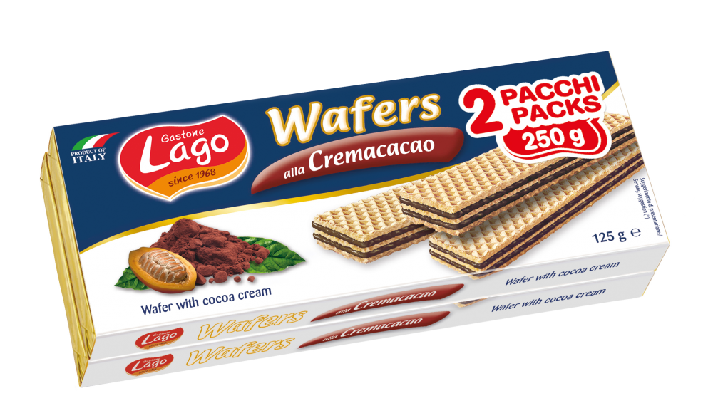 Bolachas Wafer Cacau Lago 125gx2