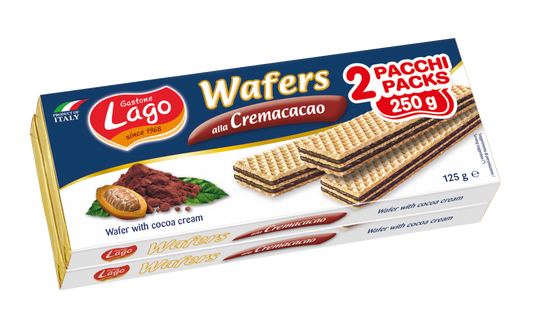 Bolachas Wafer Cacau Lago 125gx2