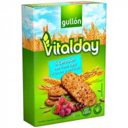 Bolachas cereais e frutos vermelhos 6x Vitalday Gullón