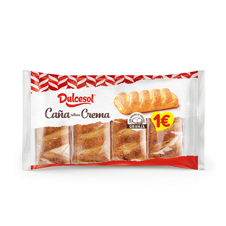 Canas de Creme sabor Baunilha Dulcesol 3x