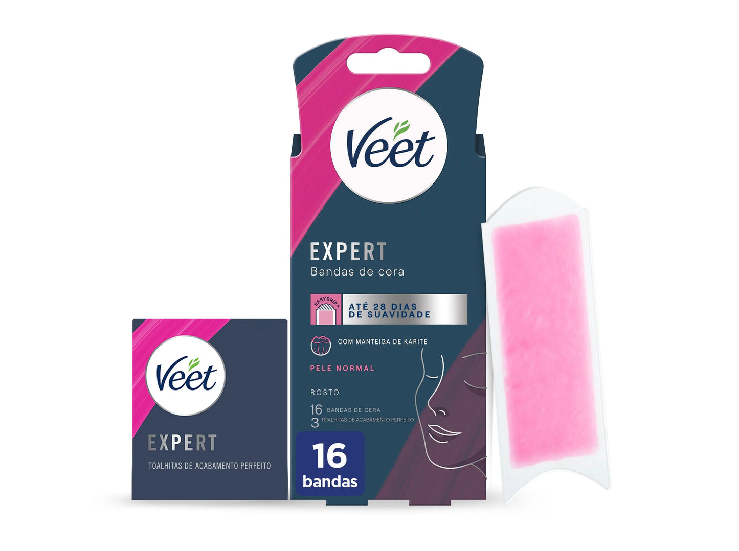 Depilação rosto Veet 16 bandas de cera