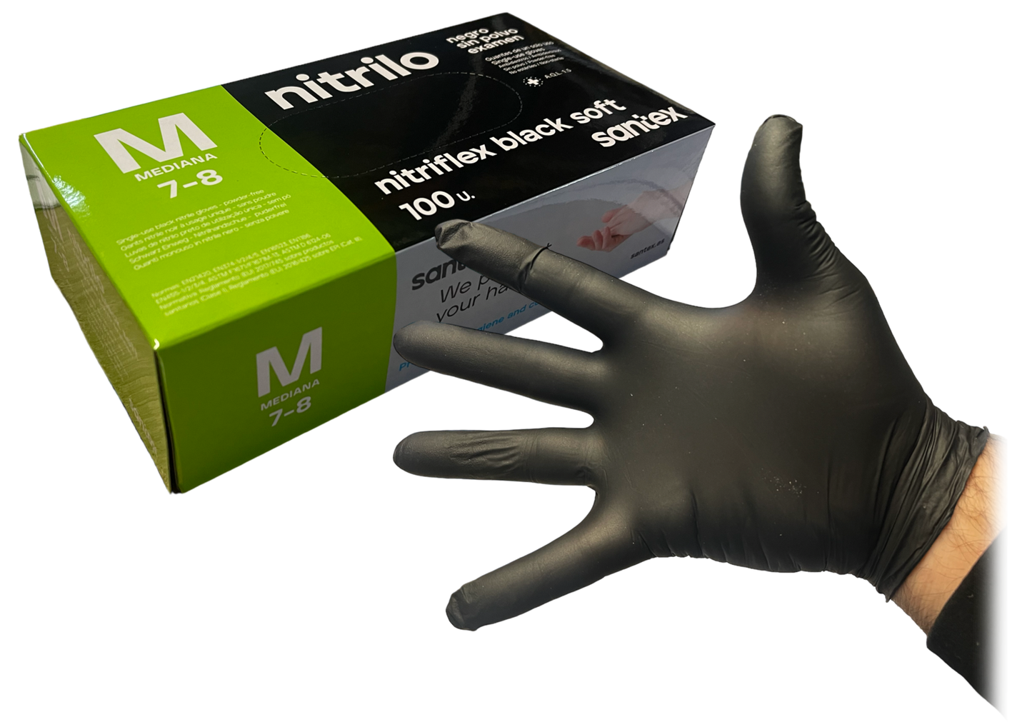 Luvas Nitrilio s/pó 100x