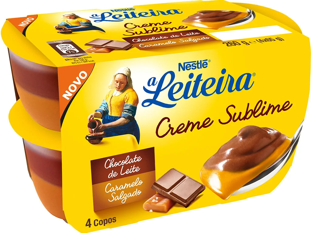 Mousse de Chocolate de leite e caramelo salgado a Leiteira Nestlé 4x65g
