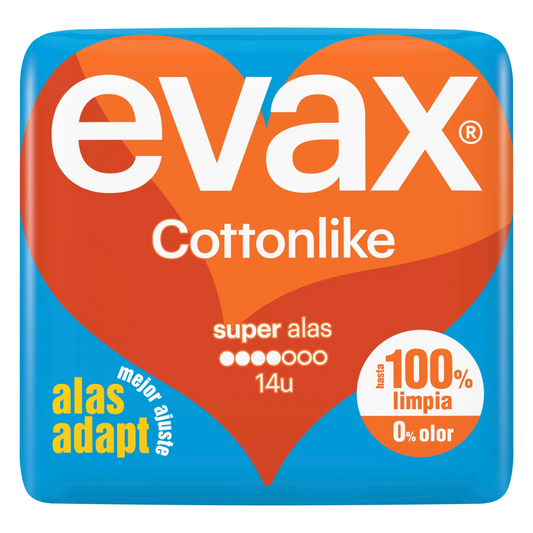 Pensos higienicos Cottonlike Super Alas Evax 14x