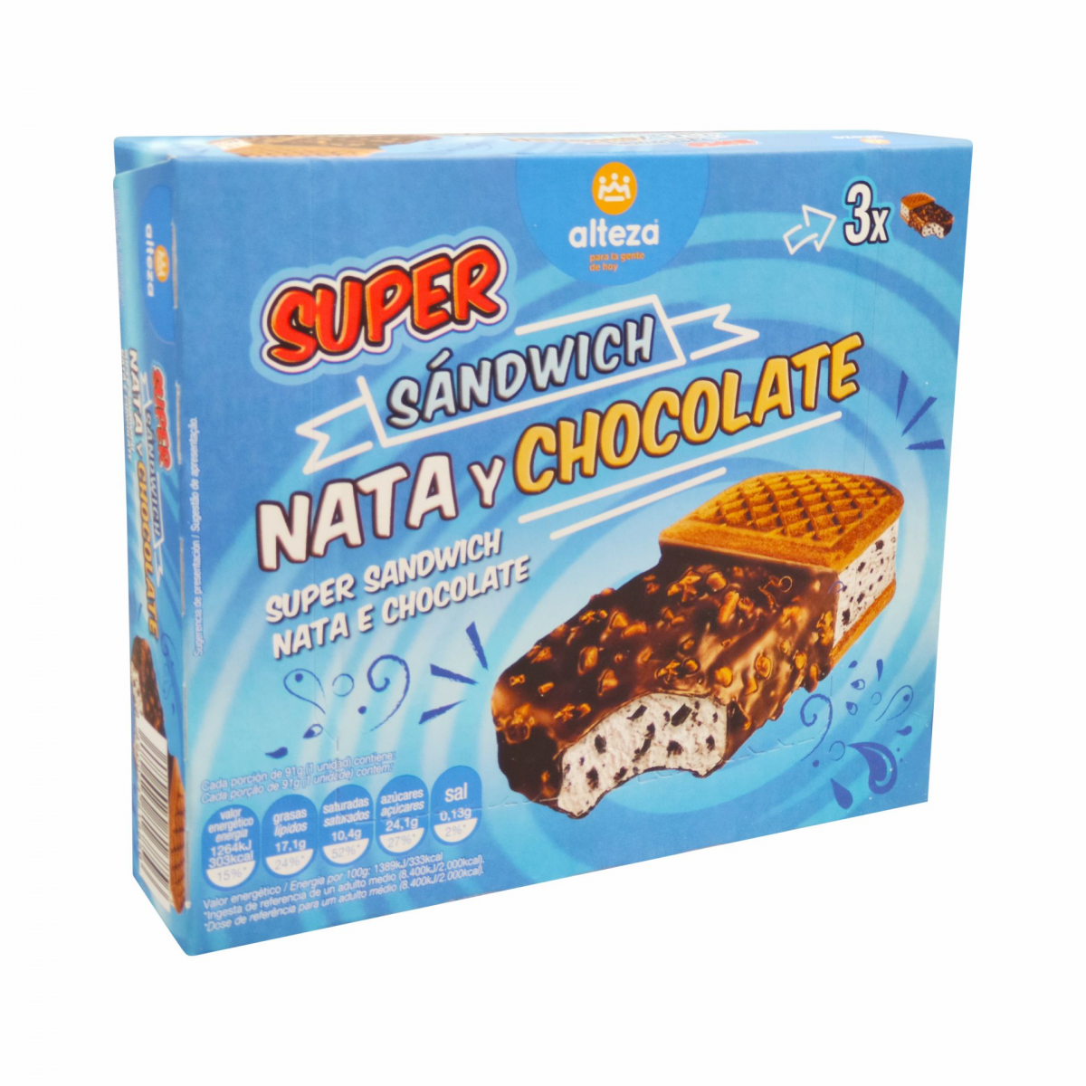 Sandwich Chocolate e Nata 3x Alteza