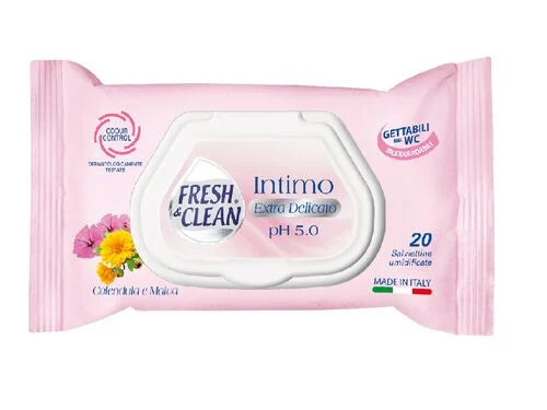 Toalhitas intimas extra delicado Fresh and Clean 20x