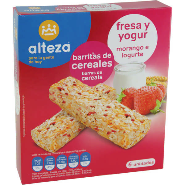 Barritas cereais Iogurte e Morango 6x Alteza 150g