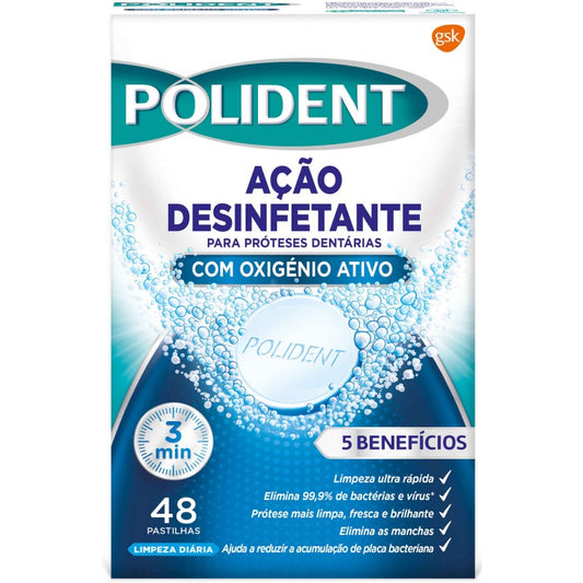 Pastilhas polidente desinfetante 48tab.