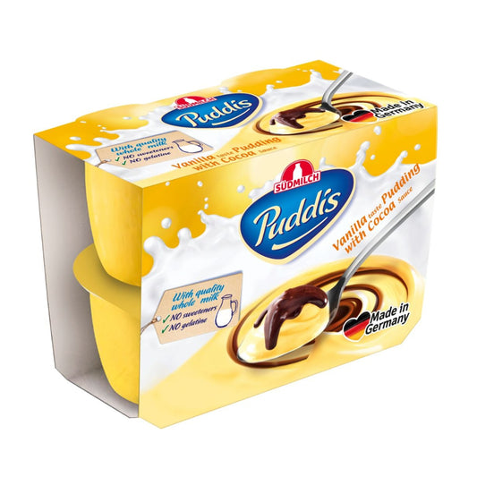 Pudim Vannilla e Chocolate Puddis 4x