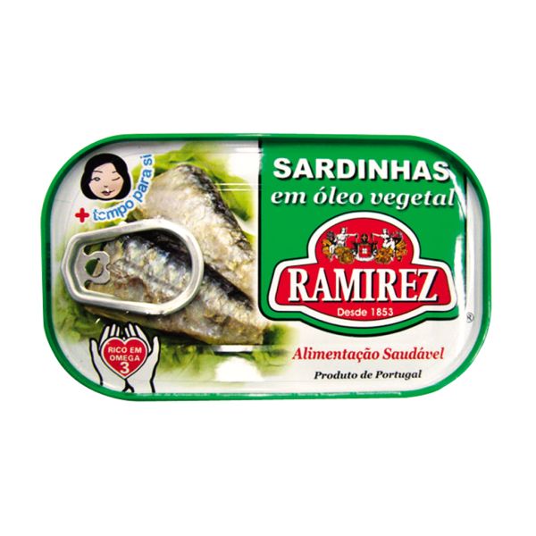 Sardinhas em oleo vegetal ramirez 125g