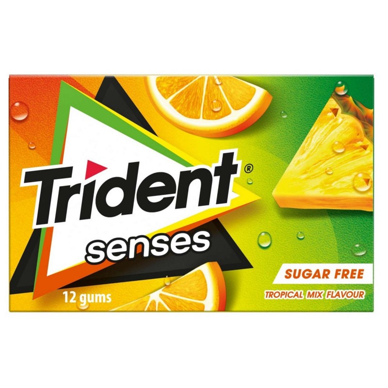 Chicletes Tropical s/açucar Trident Sense 12x